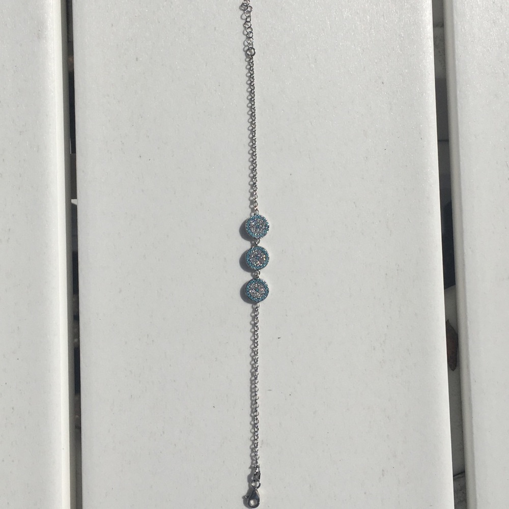 Sterling Silver Evil Eye Bracelet 🧿✨
